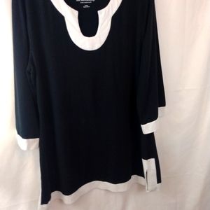 Soft Surroundings Black/White Tunic Top